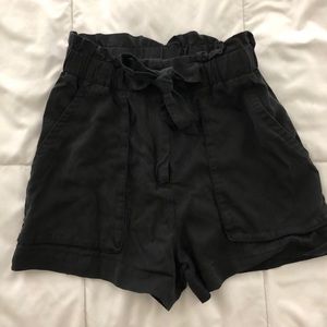 H&M Black Paperbag Shorts